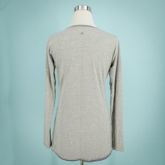 Lululemon Size Medium M Gray Every Yogi Crew Neck Long Sleeve Active Tunic Top - Picture 3 of 8